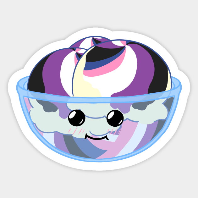 Gender fluid ice cream pride Sticker by Eren